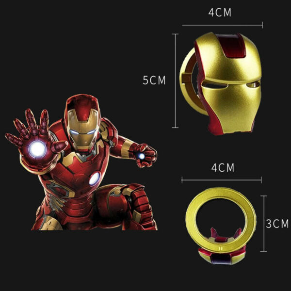 Dekorues Iron Man per butonin e ndezjes se makines